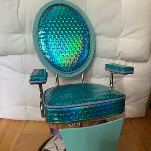 American Girl Blue Metallic Salon Chair